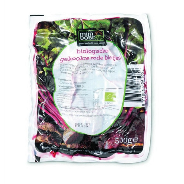 biologische rode bieten gekookt voorkant
