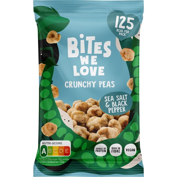 BitesWeLove crunchy peas sea salt & black pepper voorkant