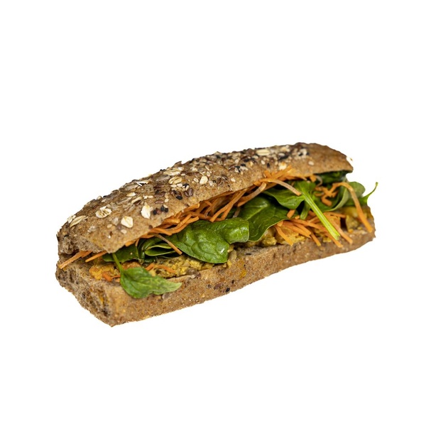 Bloemcool vegan broodje kikkererwt voorkant