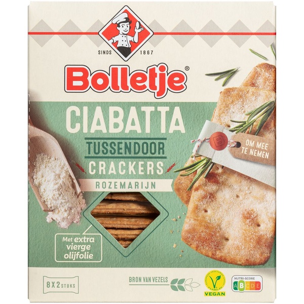 Bolletje ciabatta crackers rozemarijn voorkant