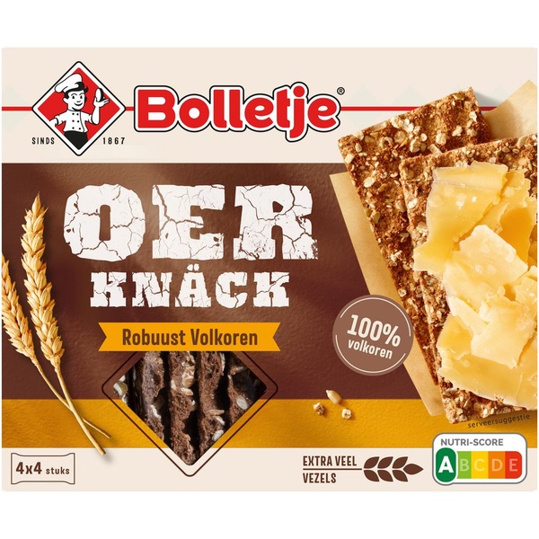 Bolletje knäckebrod oerknack robuust volkoren voorkant