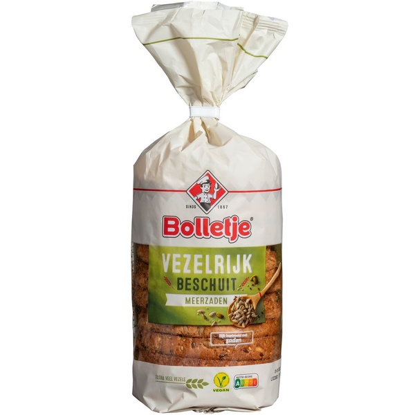 Bolletje vezelrijk beschuit meerzaden voorkant