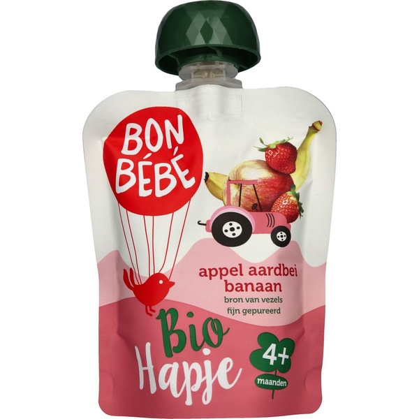 Bonbébé 4m+ appel aardb banaan pouch voorkant