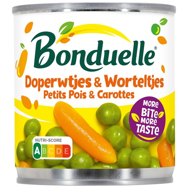 Bonduelle doperwtjes worteljes voorkant