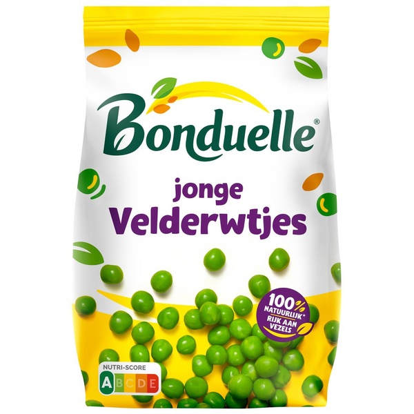 Bonduelle jonge velderwtjes voorkant