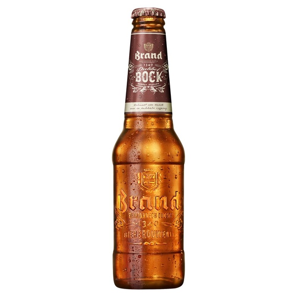 Brand dubbelbock fles voorkant