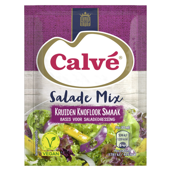 Calvé Saladedressing Kruiden Knoflook voorkant