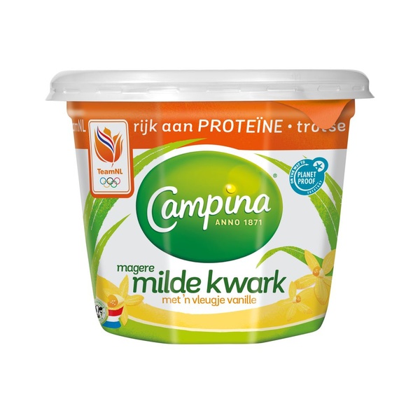 Campina kwark mager vanille voorkant