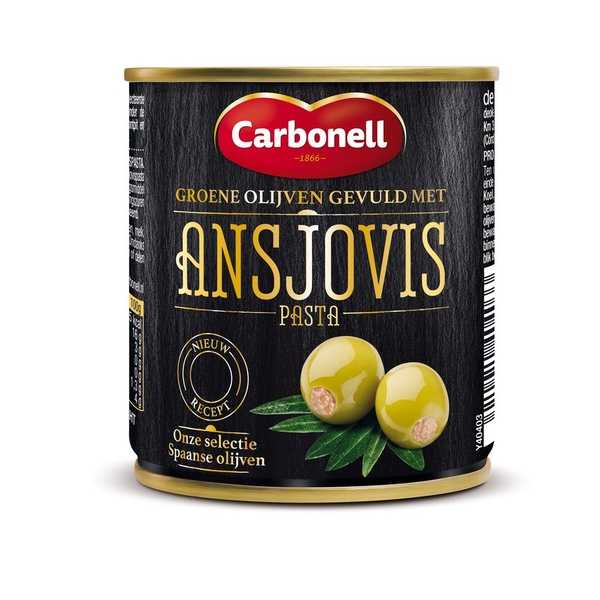 Carbonell Groene Olijven Ansjovis voorkant
