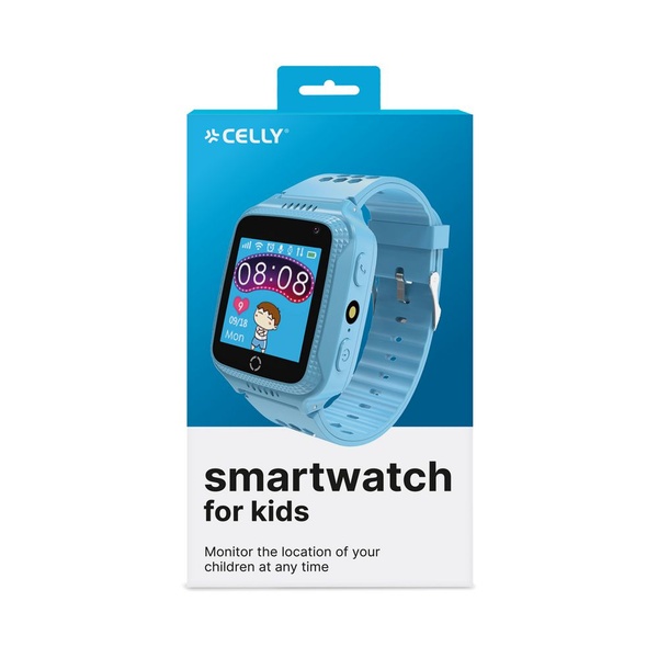Celly smartwatch kids blauw voorkant