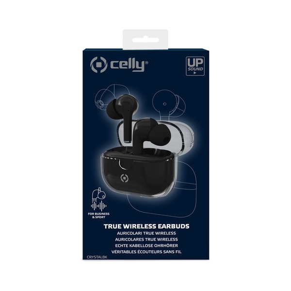 Celly true wireless earbuds black voorkant