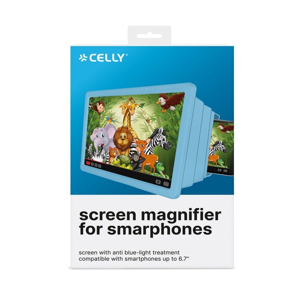Celly vergrootglas  voor smartphones blauw voorkant