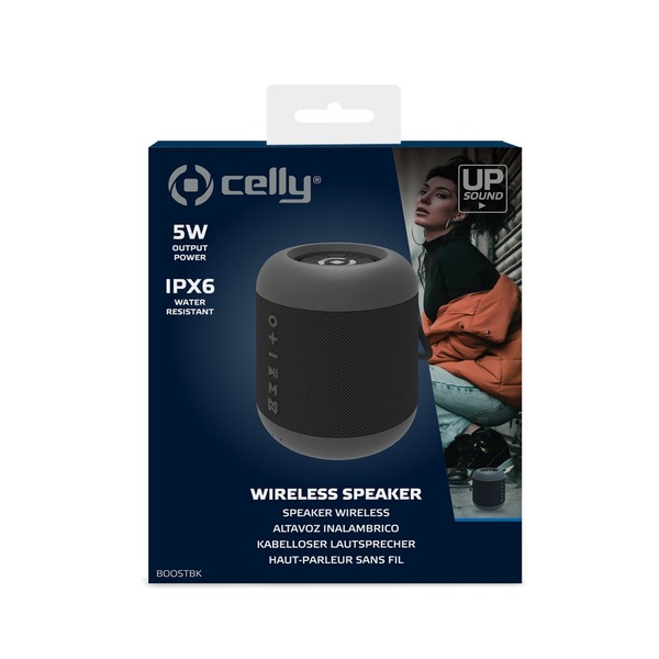 Celly wireless speaker 5w zwart voorkant