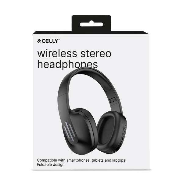 Celly wireless stereo headphone black voorkant