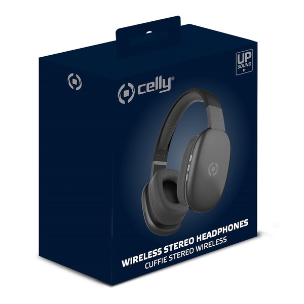Celly wireless stereo headphone black voorkant