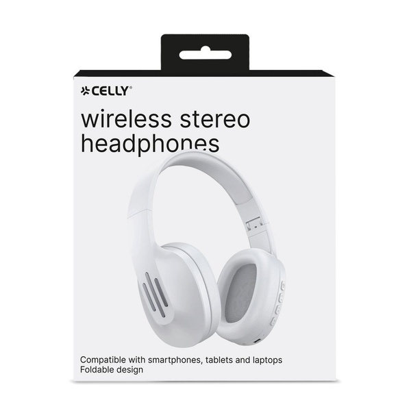 Celly wireless stereo headphone white voorkant