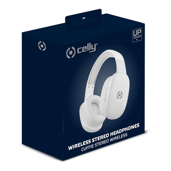 Celly wireless stereo headphone white voorkant