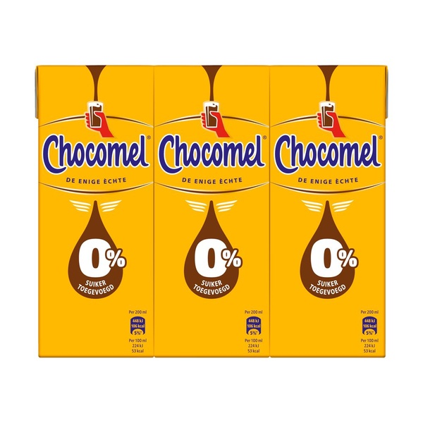 Chocomel 0% suiker achterkant