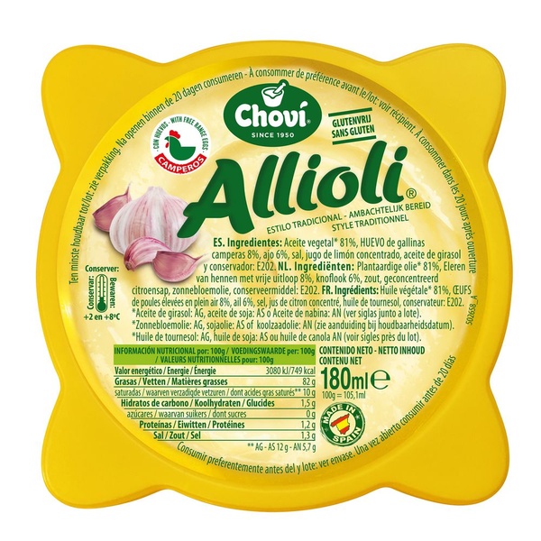 Chovi allioli 180 ml voorkant