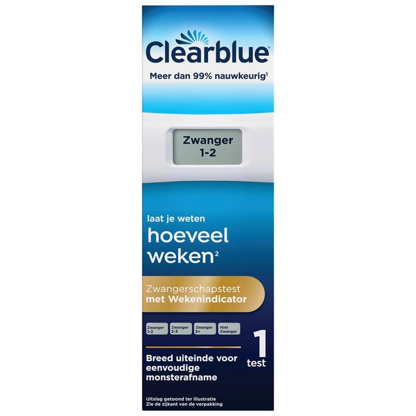Clear Blue weken indicator achterkant
