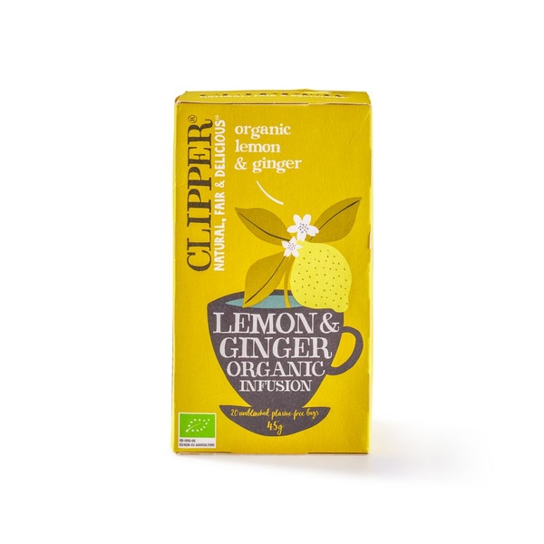 Clipper Biologische Thee Organic Lemon & Ginger Infusion Tea voorkant