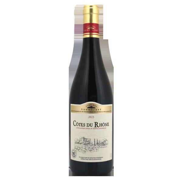 Club des Sommeliers rode wijn cotes du rhone villages voorkant