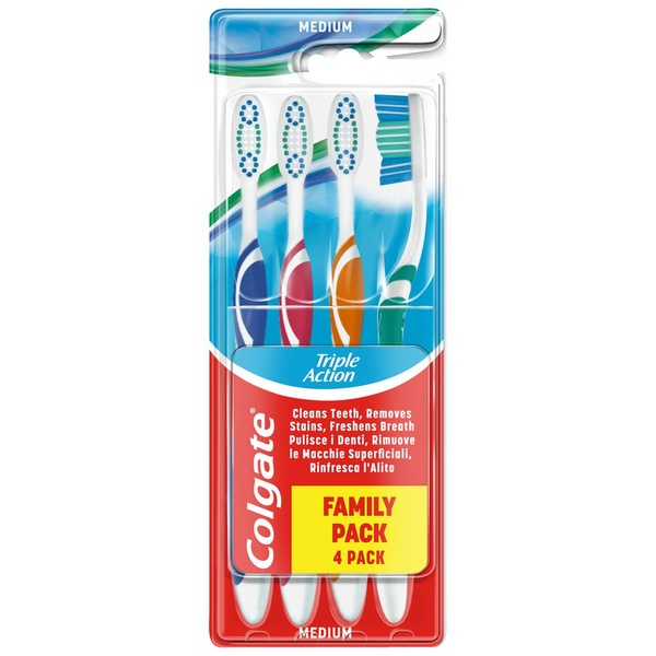 Colgate tandenborstel triple action 4 pack voorkant