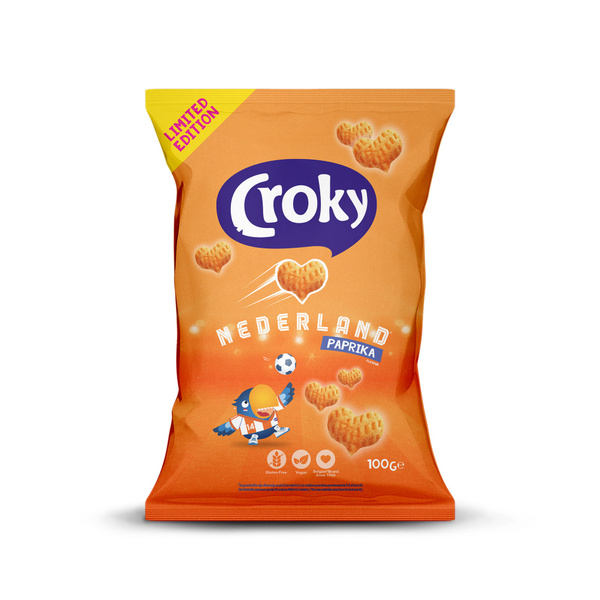 Croky Croky Oranje Hearts Paprika 100g voorkant