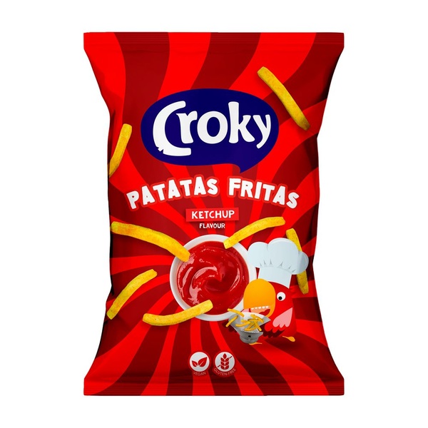Croky patatas fritas ketchup voorkant
