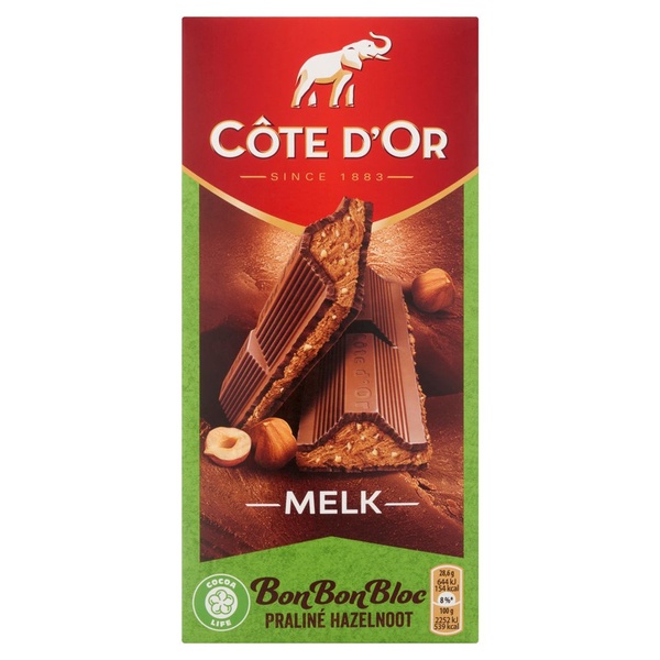 Côte d'Or chocolade bonbonbloc praline noisette voorkant