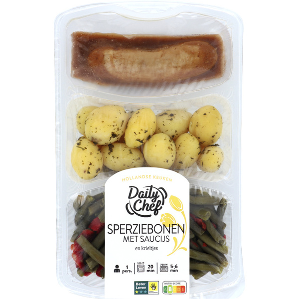 Daily Chef kant-en-klaar maaltijd  sperzieboon met saucijs voorkant