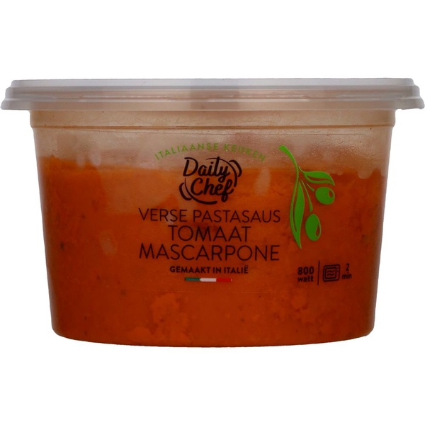 Daily Chef pastasaus tomaat mascarpone achterkant