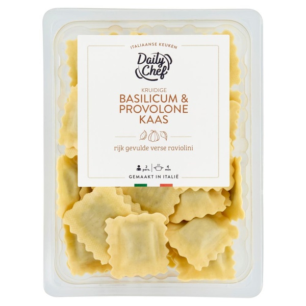 Daily Chef verse raviolini basilicum en provolone kaas voorkant