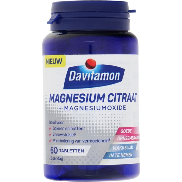 Davitamon magnesium citraat 60 stuks voorkant