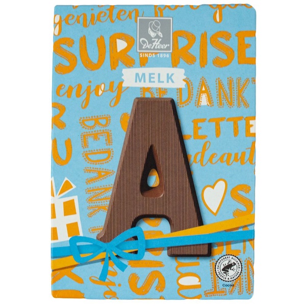 De Heer chocoladeletter melk N voorkant