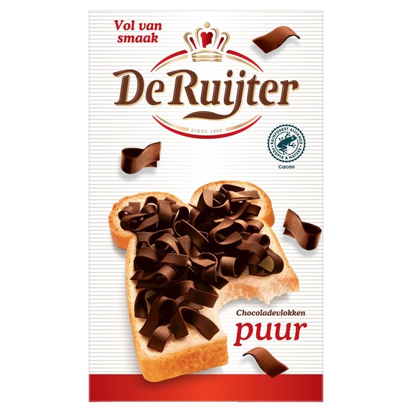 De Ruijter chocoladevlokken puur voorkant