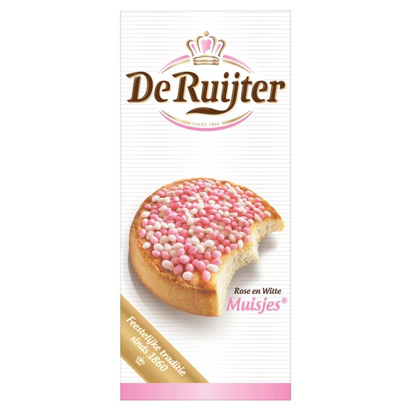 De Ruijter muisjes roze wit voorkant