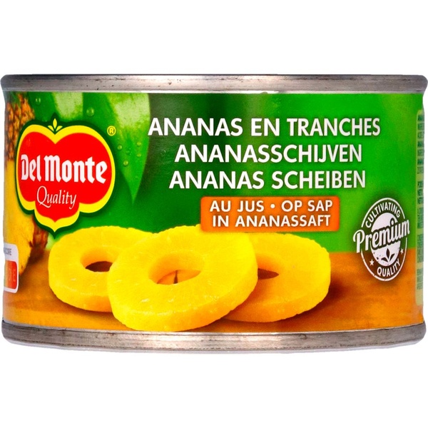Del Monte Ananasschijven Ananasschijven Blik 220 gram voorkant