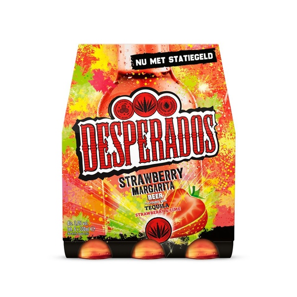 Desperados heerlijke tequila bier met de smaak van aardbei en limoen voorkant