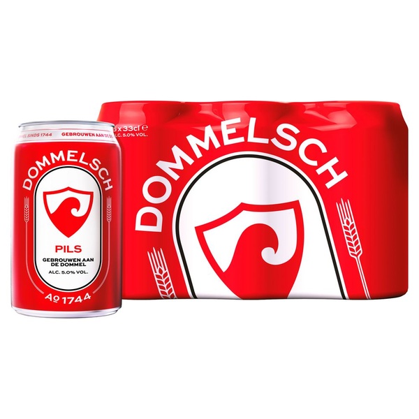 Dommelsch pils multipack blik 330 ml voorkant