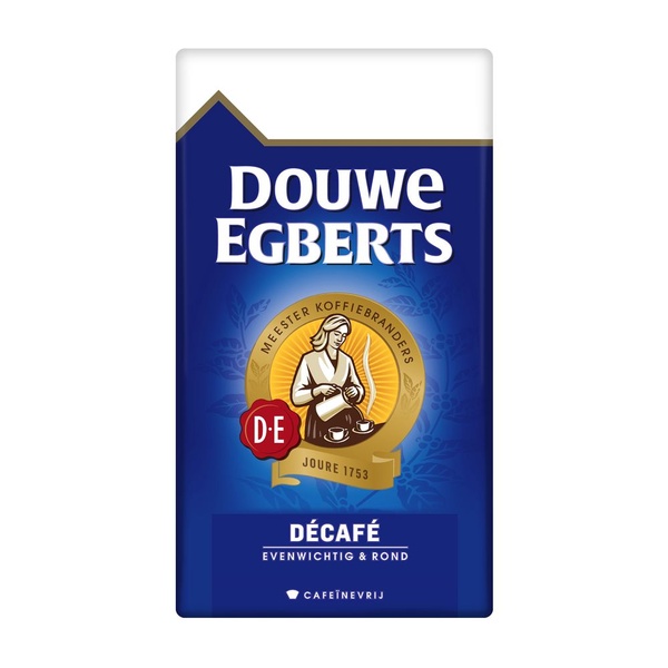 Douwe Egberts snelfilterkoffie decafé voorkant