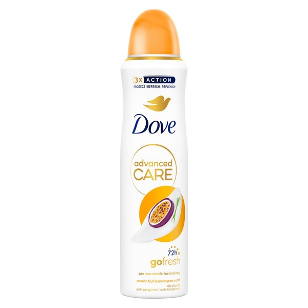 Dove deodorant spray passion fruit & lemongrass voorkant