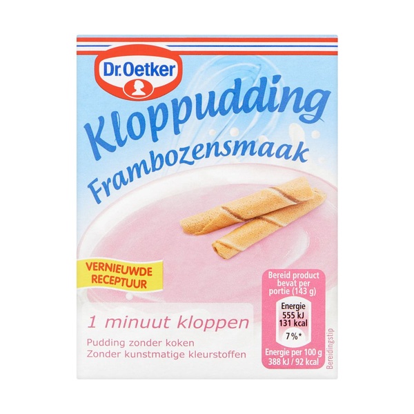 Dr. Oetker Kloppudding Framboos voorkant