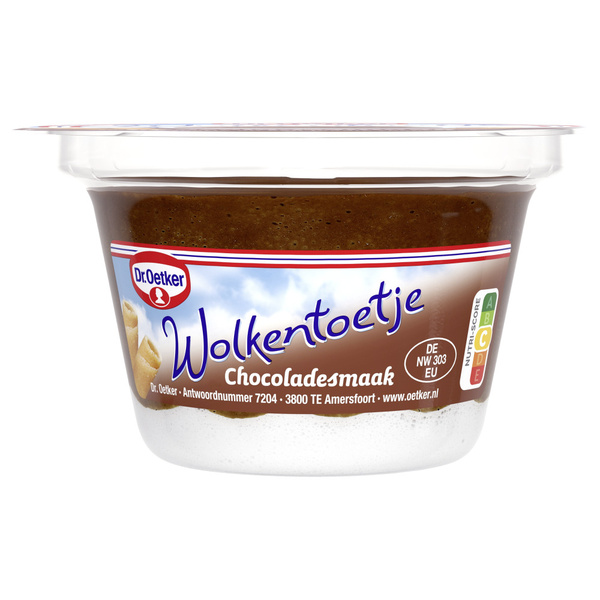 Dr. Oetker toetje wolkentoetje chocolade voorkant