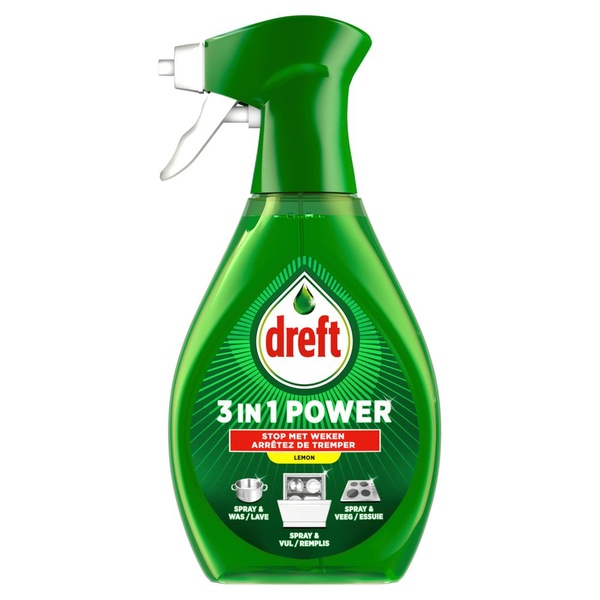 Dreft 3 in 1 power spray lemon voorkant