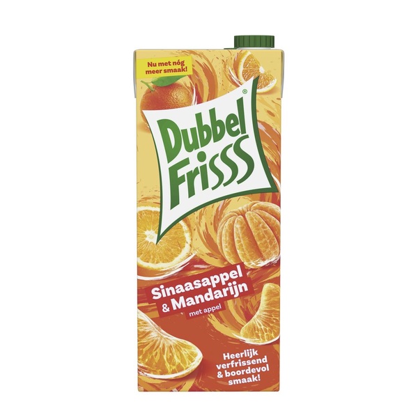 DubbelFrisss vruchtendrank sinaasappel mandarijn voorkant