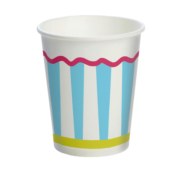 Duni bekers pop stripes 10 stuks voorkant