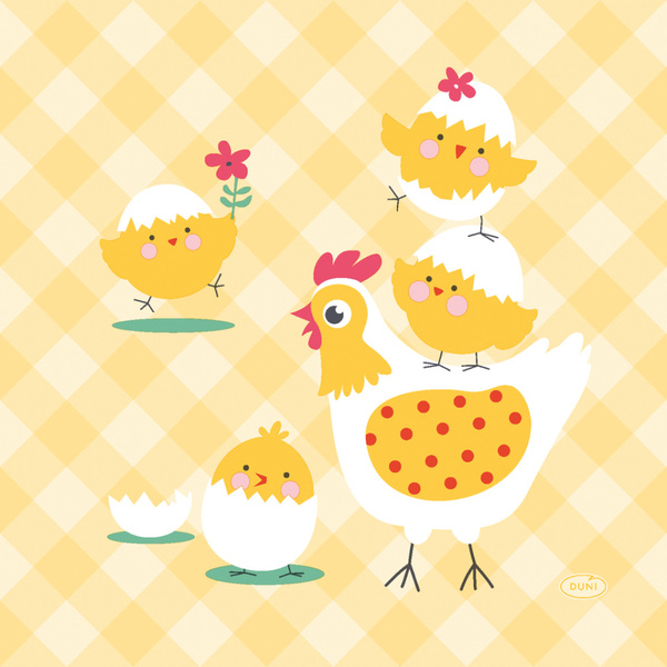 Duni Duni Servetten Chick-n-check 3-laags voorkant