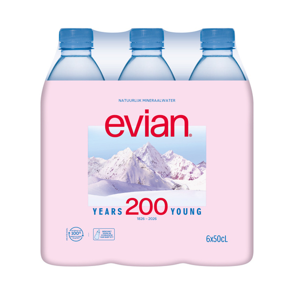 Evian mineraalwater voorkant