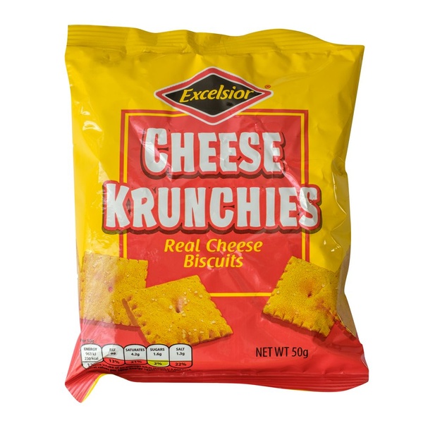 Excelsior Cheese Krunchies kaaskoekjes voorkant